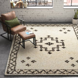 Jhanya Oriental Black/Ivory Area Rug