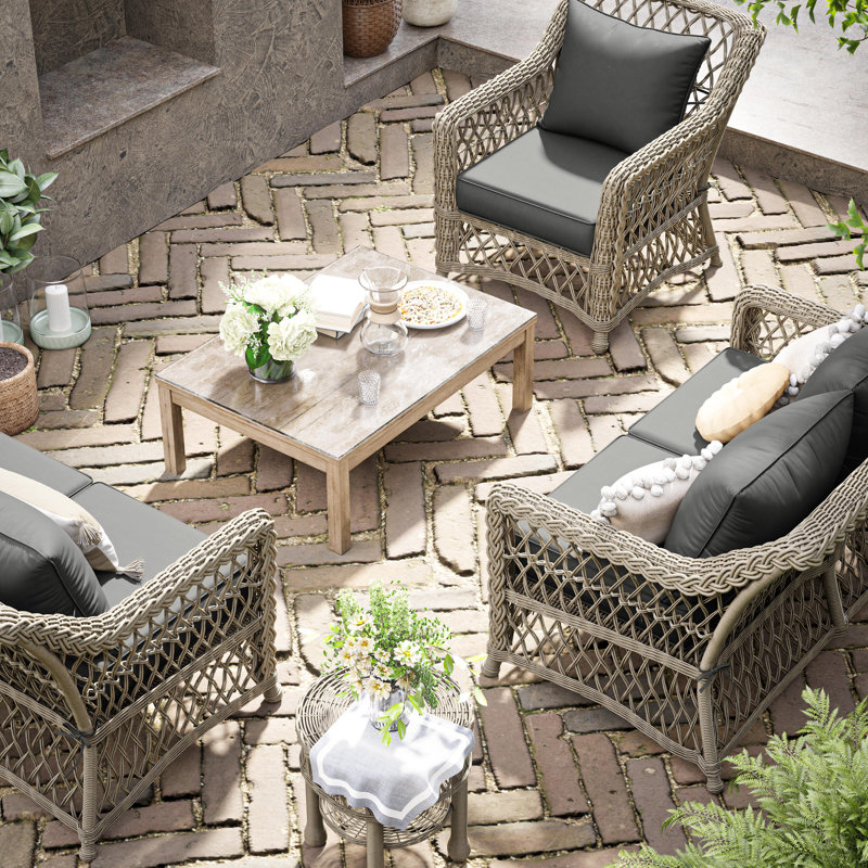 Outdoor Deep Seating Cushion Set Indoor And Outdoor Seat / Back Cushion, Available In 4 Sizes, 22" H x 22" W, Light Gray