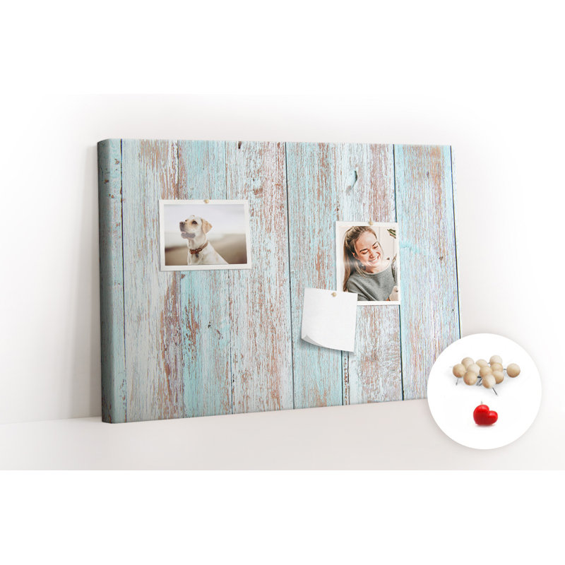 Wall Mounted cork board with print wall art notice boards decorative bulletin board ideas Pastel wood planks