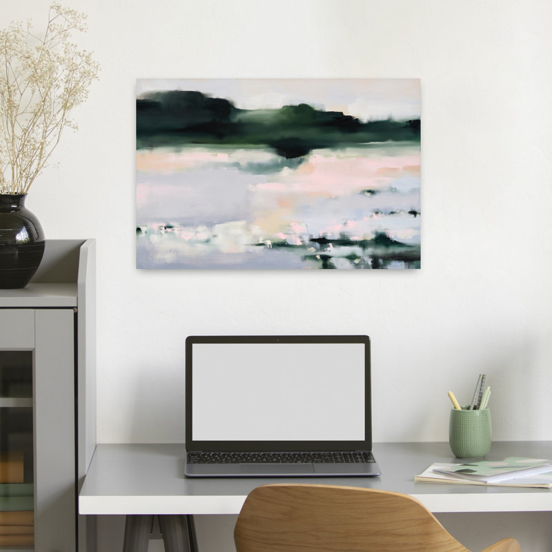 Primevère, paysage abstrait contemporain, art naturel, H 24 po x l 16 po