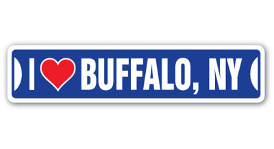 Buffalo Ny Street Sign Heavy Duty Plastic 4" X 18"