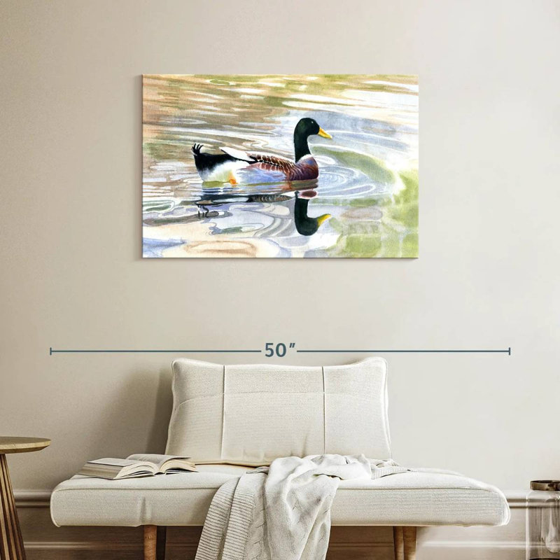 Brampt Duck Water Reflection, 24" H x 36" W