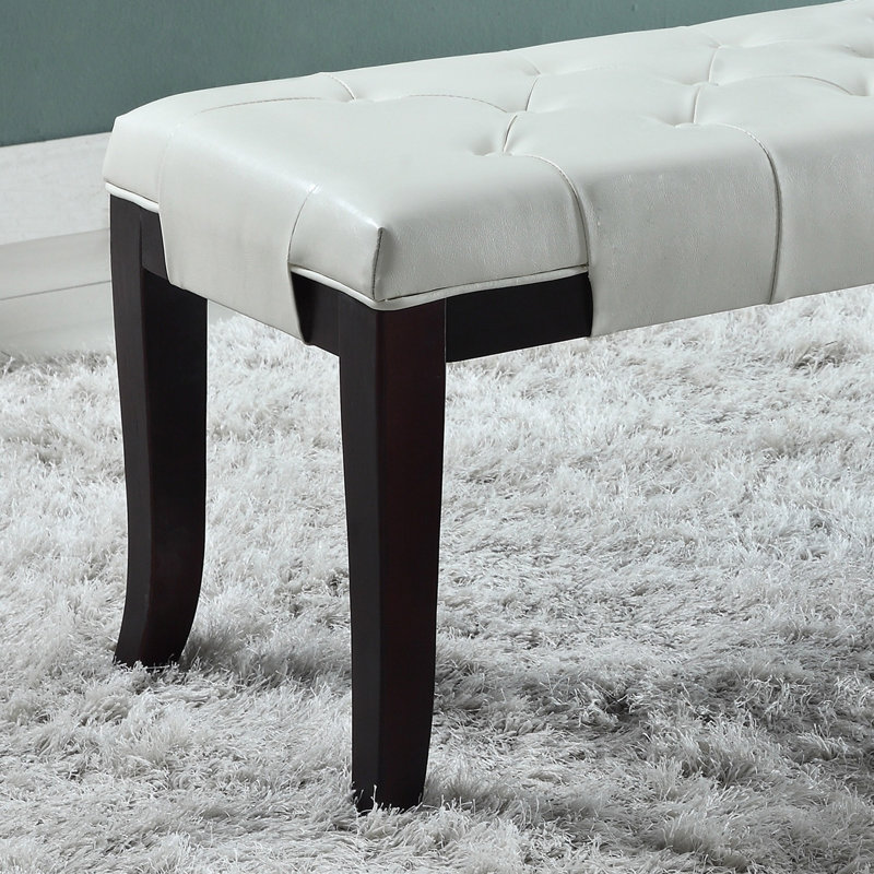 Banc de repose-pieds Linon, Blanc
