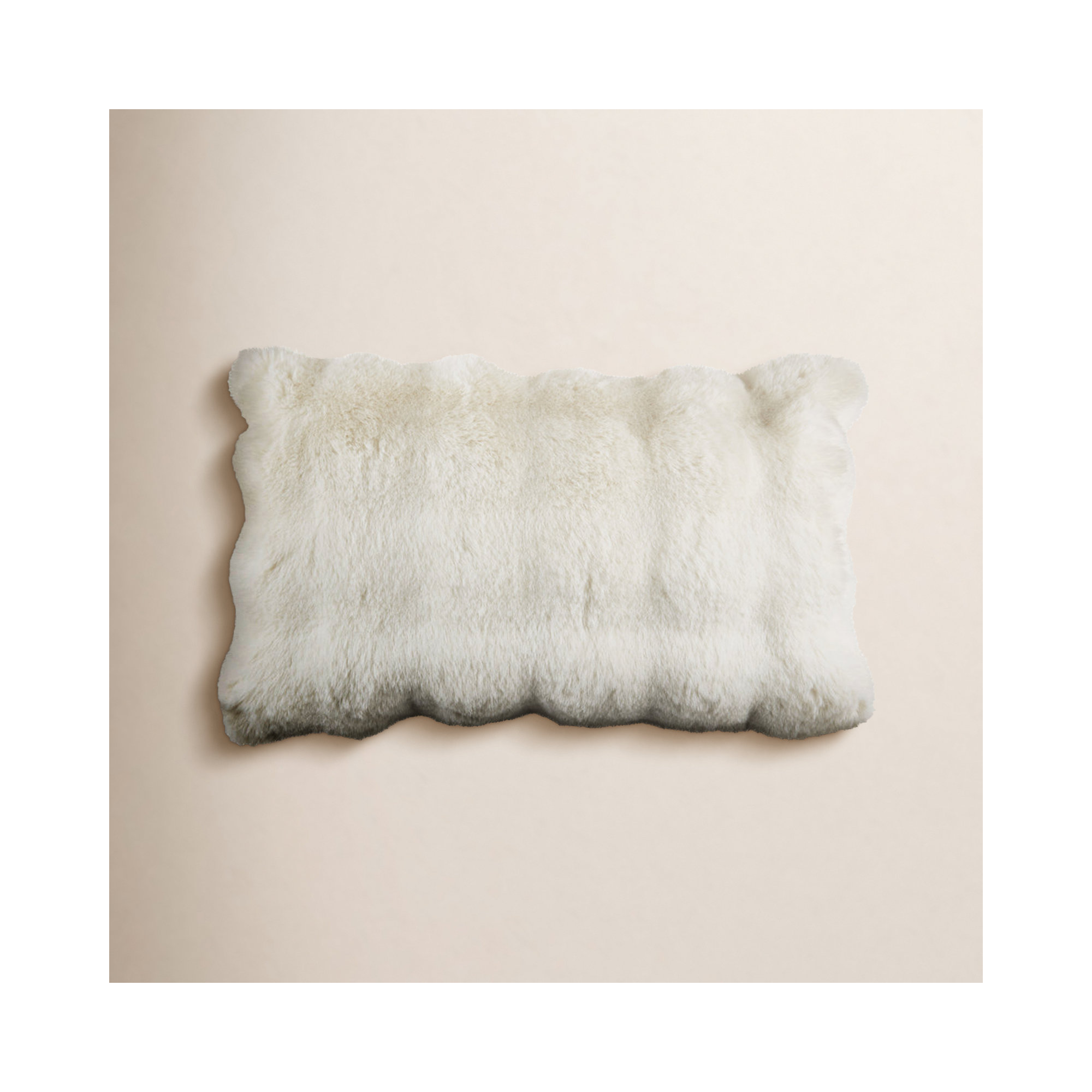 Cozy Bubble Faux Fur Pillow Cover, Ivory, Rectangle 12" H x 20" W, Down