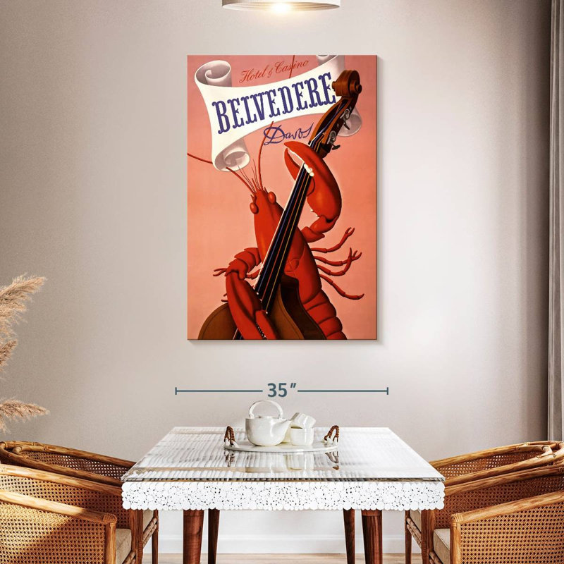 Ketti Lobster jouant du violoncelle, H 48 po x l 32 po