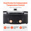 Hot Pot avec gril 1800W 2-en-1 électrique sans fumée pour 2 à 8 personnes