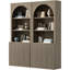 Bibliothèque cannelée avec tablettes ouvertes et armoire de rangement 77,6 po H-1723016908-1720599572