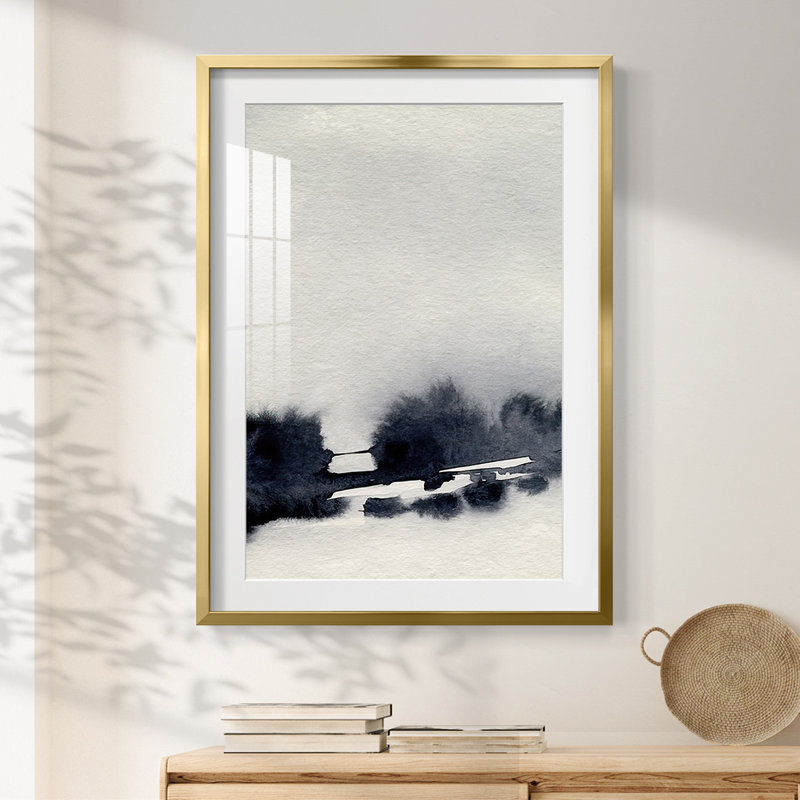Encre «Bleed Landscape II», impression encadrée, H 28,5 po x l 20,5 po, Doré