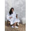 Mabela 100% Cotton Terry Cloth Gender Neutral Mid-Calf Bathrobe with Pockets and Hood-70119502
