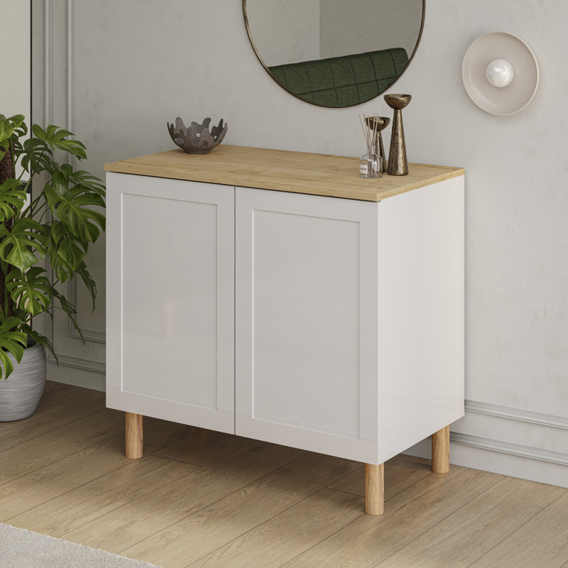 Boli Sideboard , White/Oak, Single