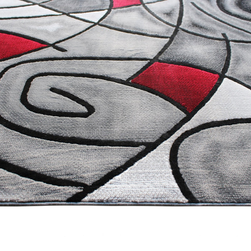 Sioar Modern Abstract Pattern Olefin Accent Area Rug, Rectangle 8' x 10'