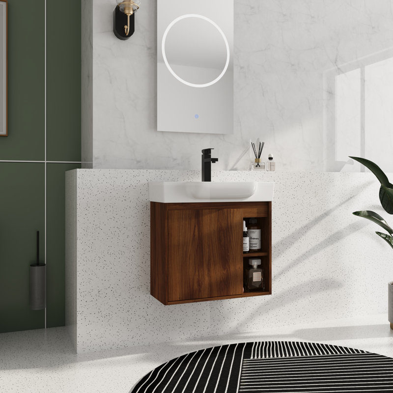 Meuble-lavabo simple 24 po avec comptoir en céramique
