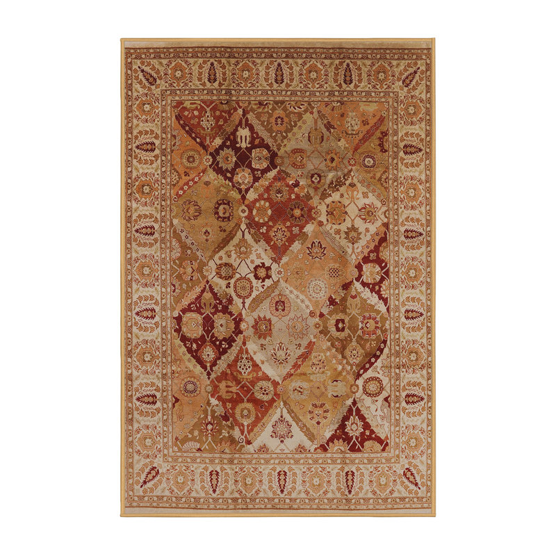 Tapis brun / beige Garen, Rectangle 5 pi x 7 pi