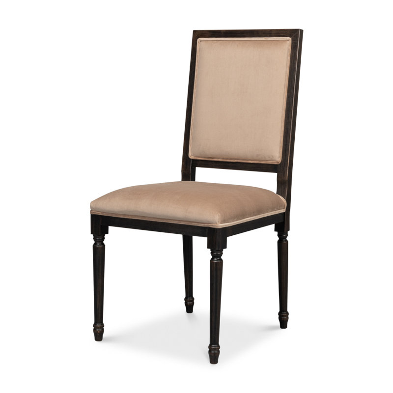 Chaise d'appoint en tissu noire / brune