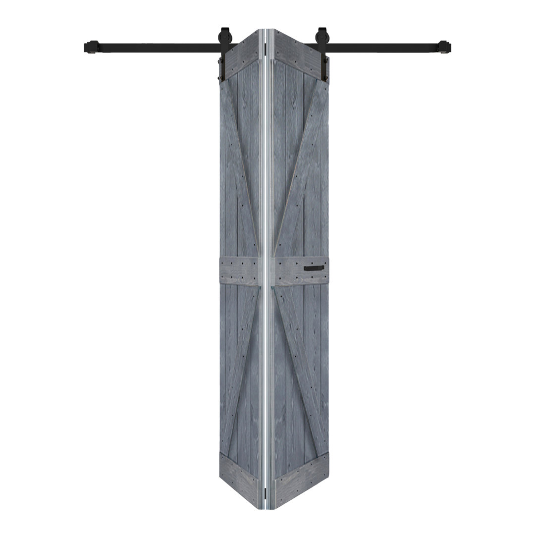 K Style Finished Solid Wood Bi-Fold Barn Door With Hardware Kit -Assembly Needed IsLife 