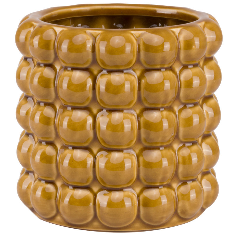 21Cm Bubble Planter, 15cm H x 16cm W x 16cm D, Ochre