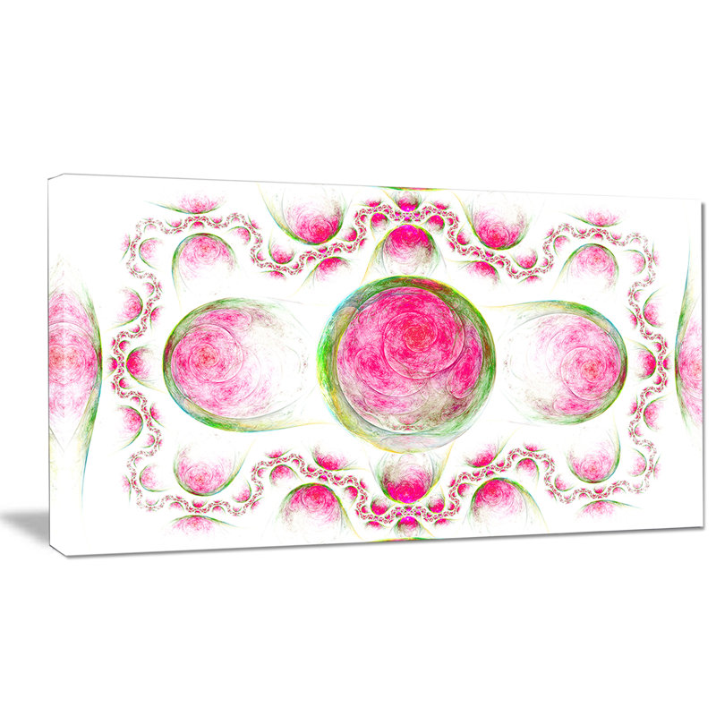 " Pink Exotic Pattern On White ", 16" H x 32" W x 1" D