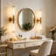 Almetta 2 - Applique murale de salle de bain couleur or pâle à intensité variable avec abat-jour en verre transparent-915507204-927296972