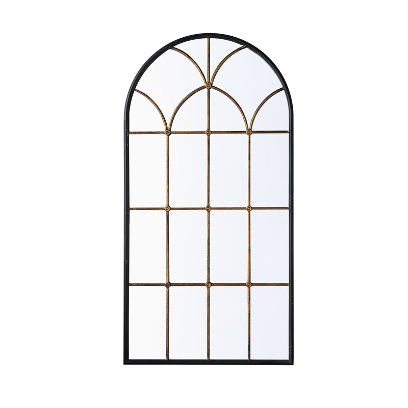 34X65.5" Full - Length Black And Gold Arched Decorative Mirror, Complementing Bedroom Living Room Ideas Adding Sophistication To Entryways Bedrooms