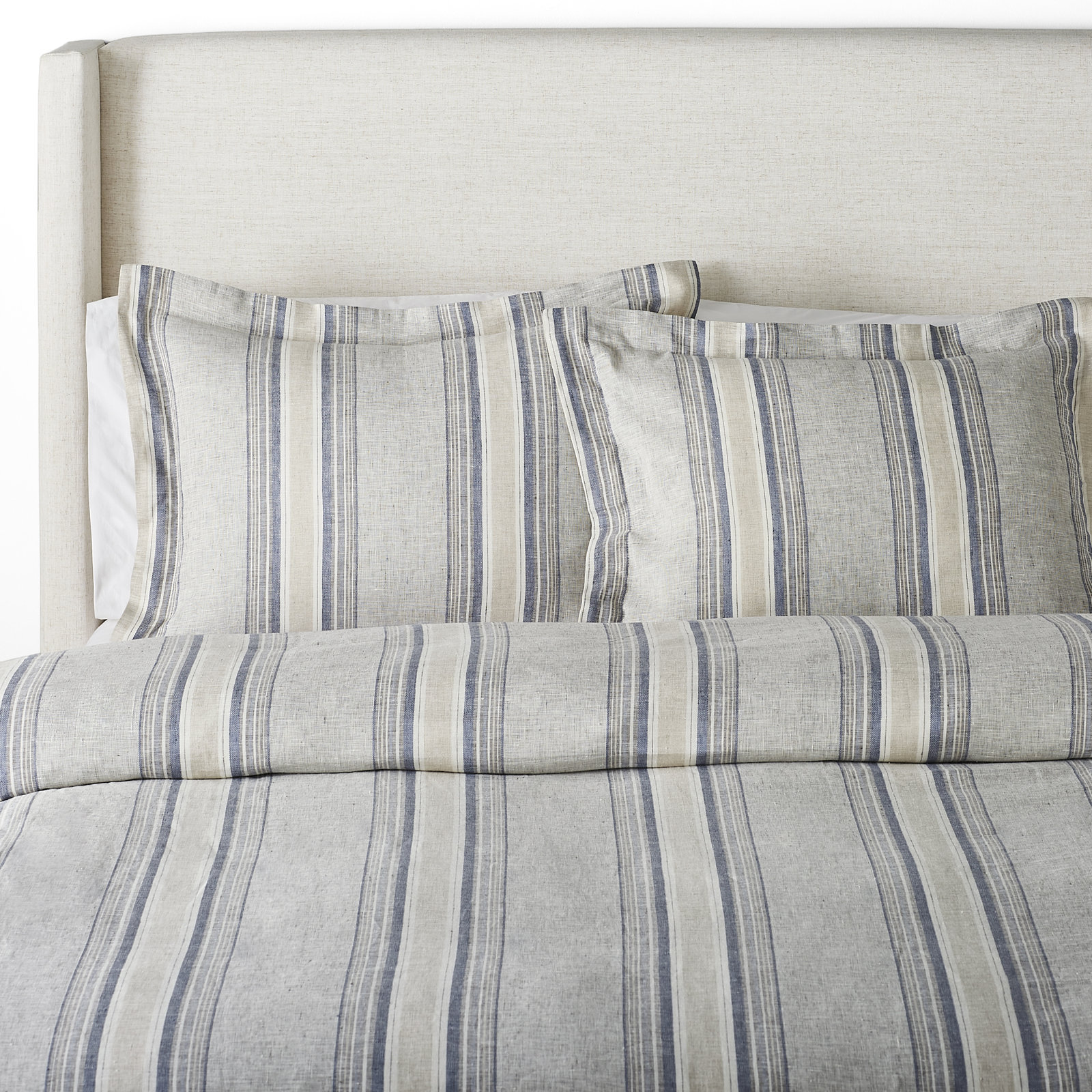 Dorian Linen Shams, King, Blue/Gray