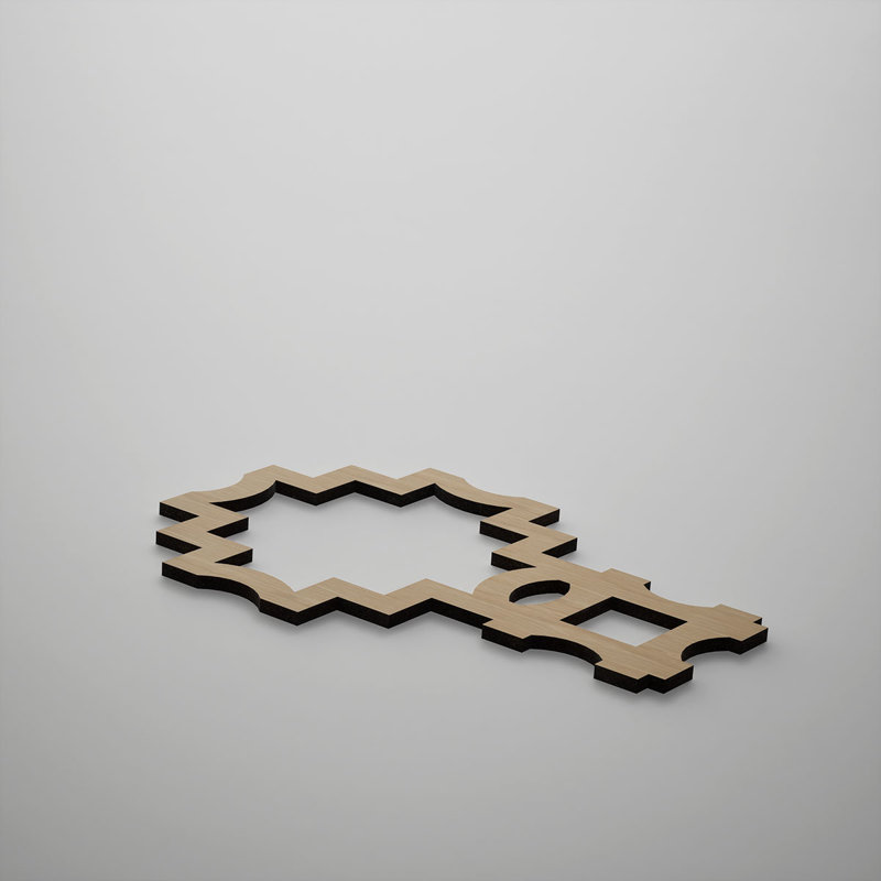 Cordova Decorative Fretwork Wood Wall Panels, Extra Small, 11 1/8"W x 7 3/8"H x 3/8"T, White Oak