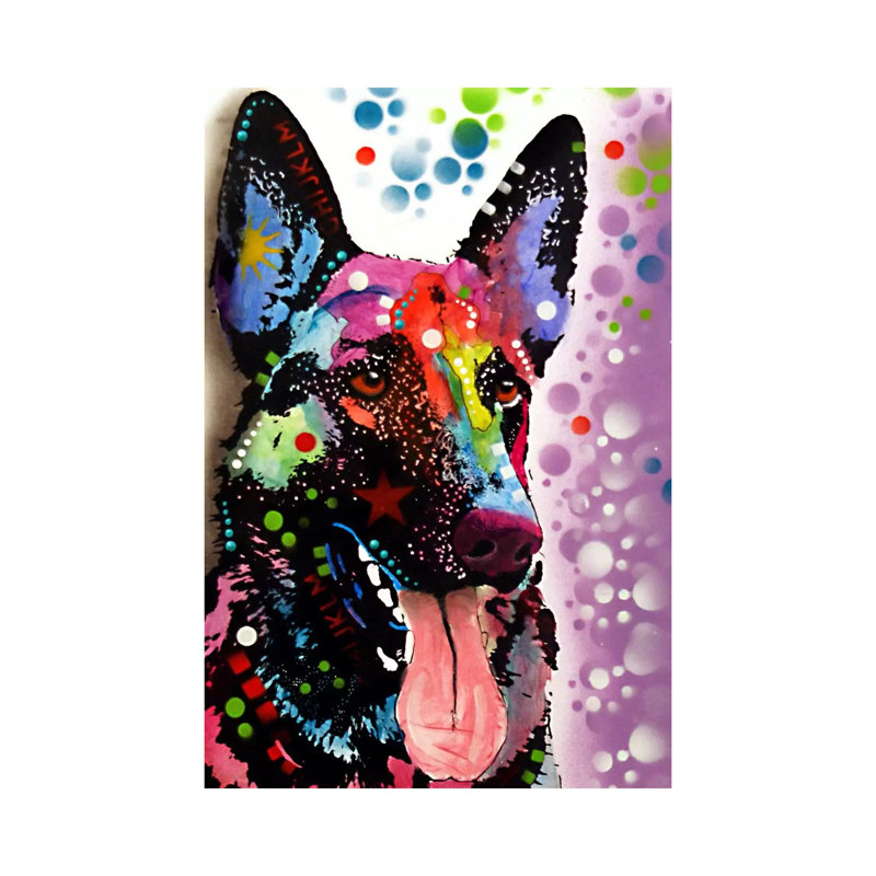 German Shepherd by Dean Russo - Wrapped Canvas Print, 20.32 cm H x 30.48 cm W x 1.91 cm D