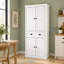Armoire de rangement blanche autoportante avec tablettes réglables et tiroir, 76,5 cm (L) x 40,4 cm (P) x 183 cm (H)