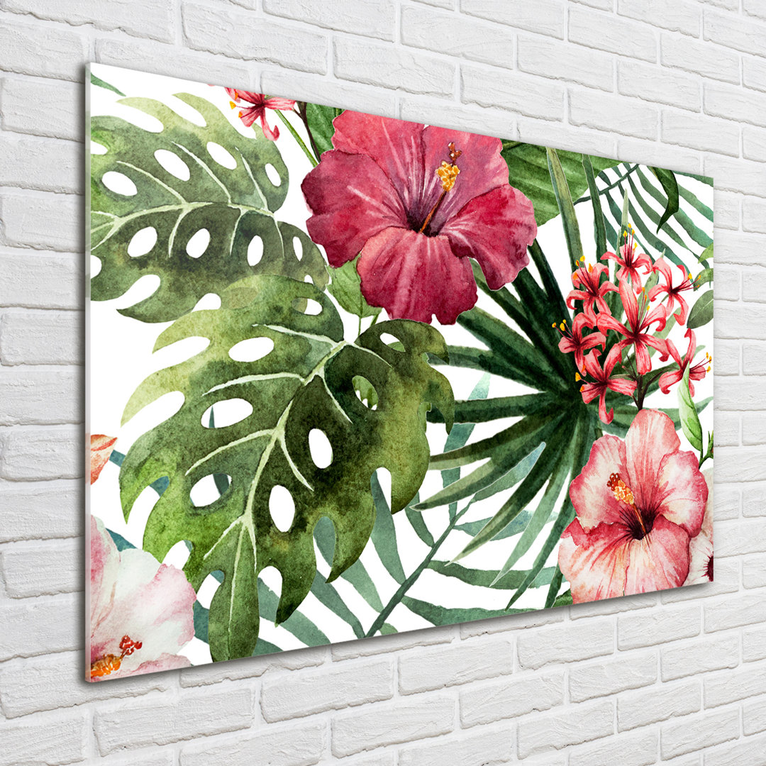 Tropical Flowers - Unframed Art Prints on Glass