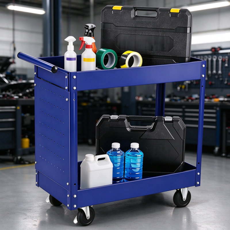 79.2 cm W Utility Cart, Blue