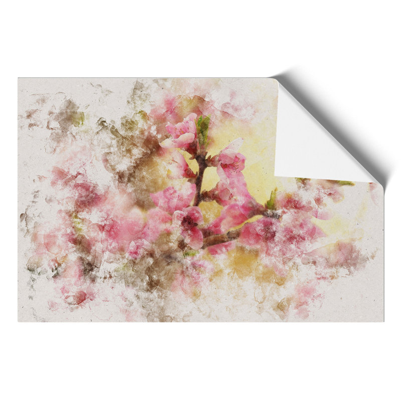 Cherry Blossom Flowers Watercolour - Unframed Graphic Art, 30cm H x 42cm W x 0.1cm D