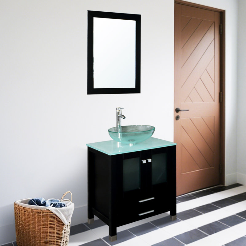 Meuble-lavabo simple 24,8 po avec miroir Leftbank, Clair