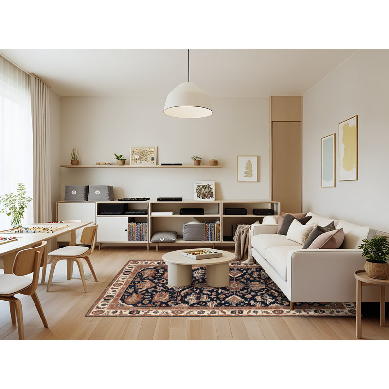 Machine Washable Turkish Brown Area Rug, Rectangle 7 pi x 9 pi
