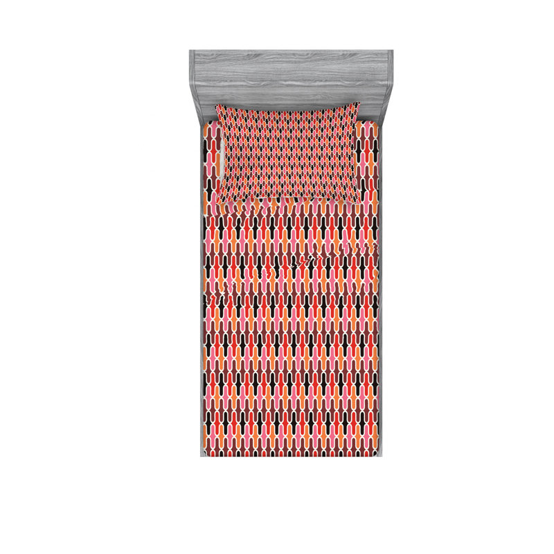 Ensemble de draps horizontales à lignes arrondies, Ensemble de draps pour lit simple TG avec drap-hou