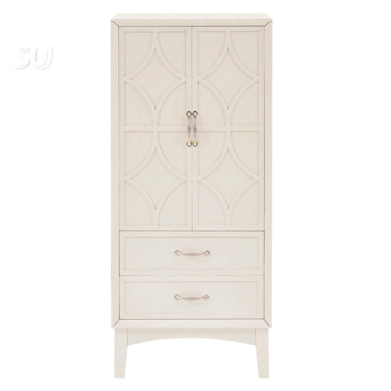 Armoire de rangement Mid Mid Modern avec garde-manger, portes, tiroirs et tablettes réglables, Blanc antique