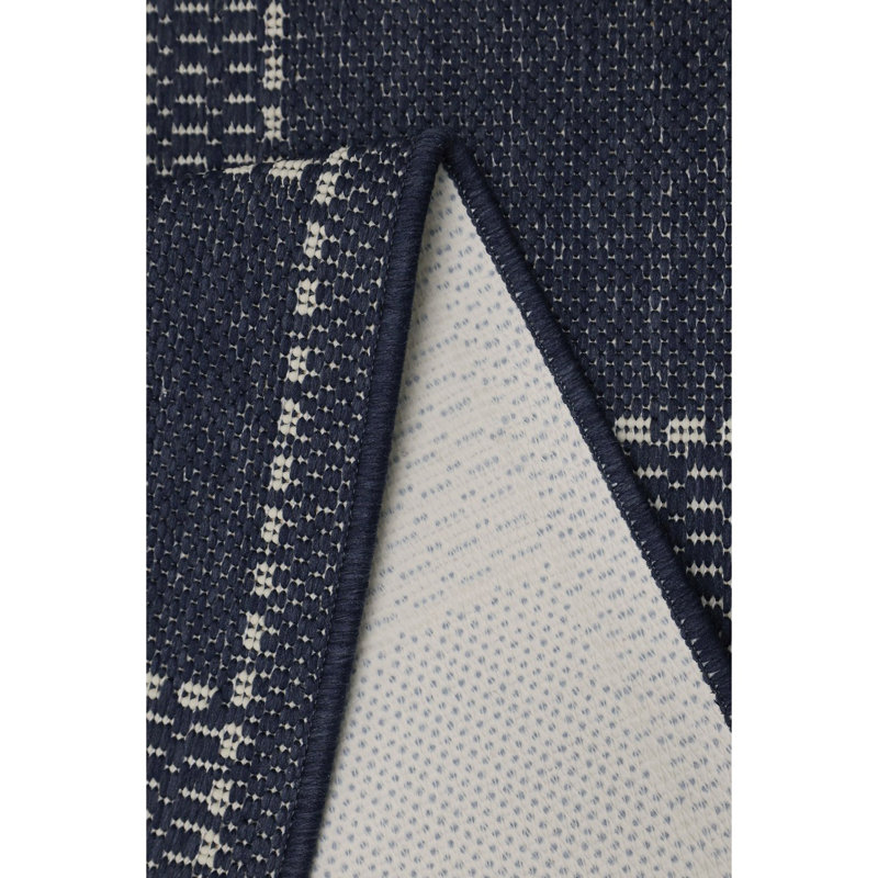 Check Gel Flatwe Navy, Runner 60 x 230 cm
