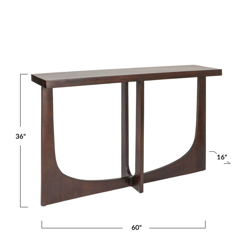 Wilder Rectangular Mango Wood Console Table with Trestle Base