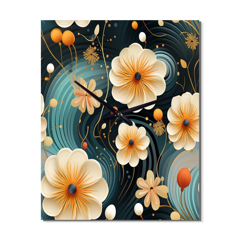 Jamica - Horloge murale florale, Grand