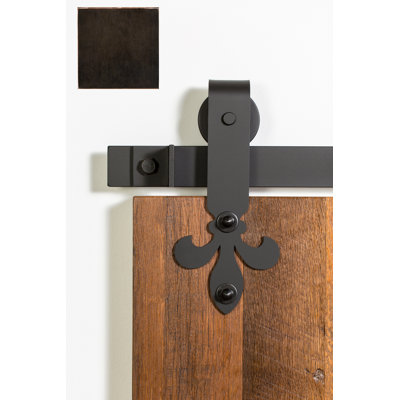Ensemble de quincaillerie pour porte de grange standard Fleur-De-Lis