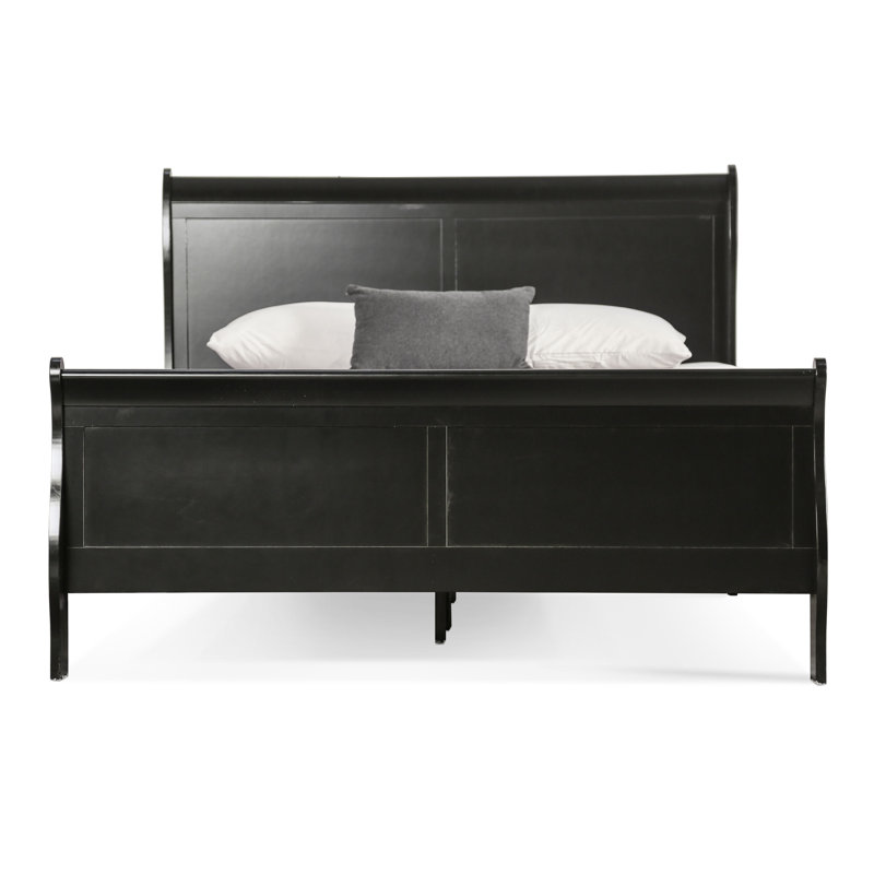 Emelinda Sleigh Bed, Black