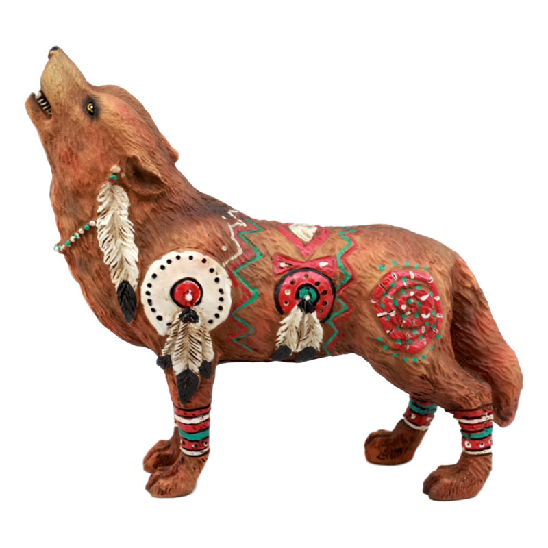 Figurine bébé hurlant loup totem d’esprit tribal native Cottleville
