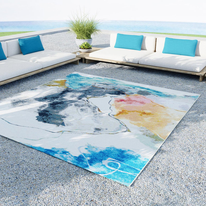 Keazia Indoor/Outdoor Area Rug, Rectangle 6'1" x 9'
