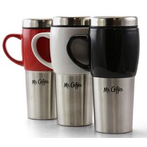 Mr. Coffee 2-Piece Javelin and Travel Mug Set, Red Metallic/Stainless Steel