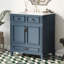 Meuble-lavabo de salle de bain rétro 30 po avec structure en bois massif, lavabo en céramique, planches, mécanisme de fermeture en douceur, beaucoup de rangement, quincaillerie exquise, meuble-lavabo à glissière à tiroir lisse, conception, lavabo brillant, portes,-1945058177