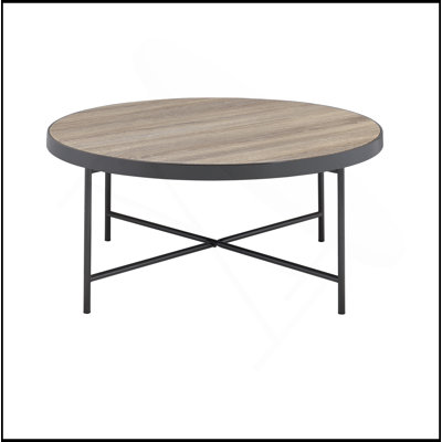 Table basse en chêne vieilli gris et métal