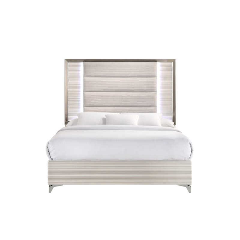 Lit Star Star blanc avec DEL, Grand lit