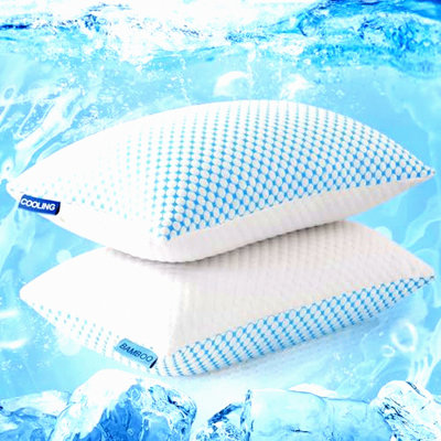 CoolDream Adjustable Loft Memory Foam Pillow - Queen Size 2 Pack, Cooling Breathable Firm Support for Better Sleep