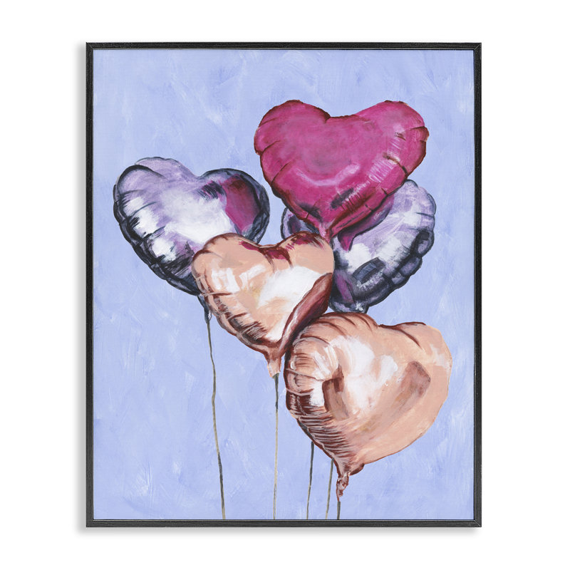 «Vibrant Heart Ballons», estampe numérique, conception de Michael Willett, H 30 po x l 24 po, Giclée encadrée noir minuit