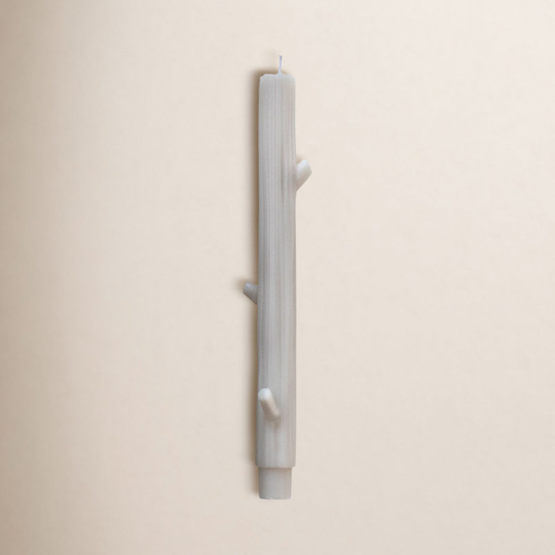 Unscented Taper Candle, Gray