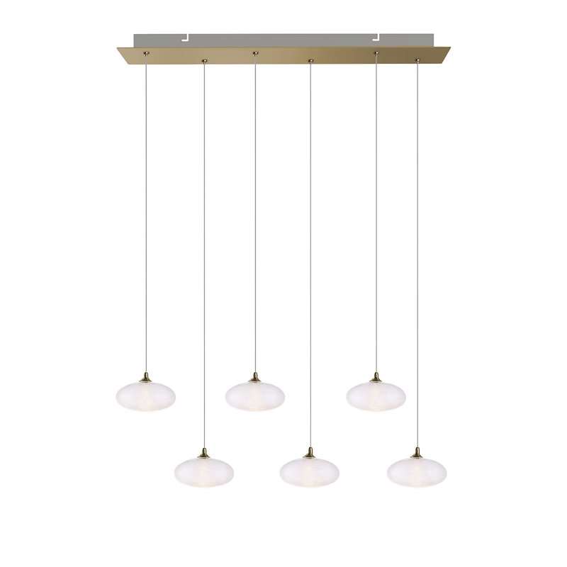 Alvie 6 - Light Cluster Pendant, Brushed Brass