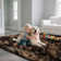 Brown Black Fuzzy Area Rug - Ultra Soft Shag Rug for Living Room, Bedroom, Holiday Decor, Non-Slip Plush Carpet for Modern Home